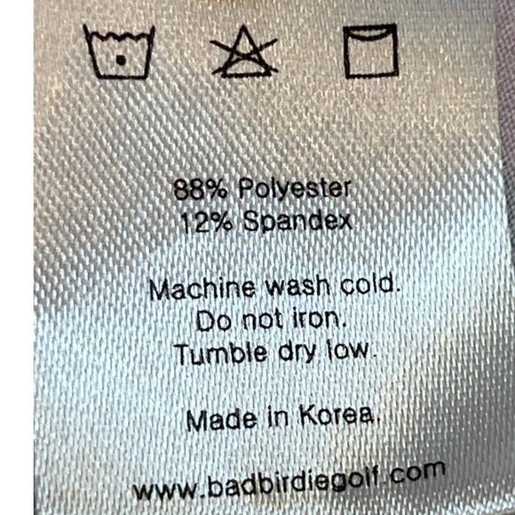 Bad Birdie Mens Med Pink/Green Palm Leaf Short Sleeve Vacation Golf Polo Shirt - Picture 3 of 7